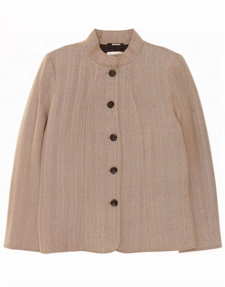 Calvin Klein Γυναικείο σακάκι με 5 κουμπιά US 14 XL Beige ψαροκόκαλο ρεγιόν