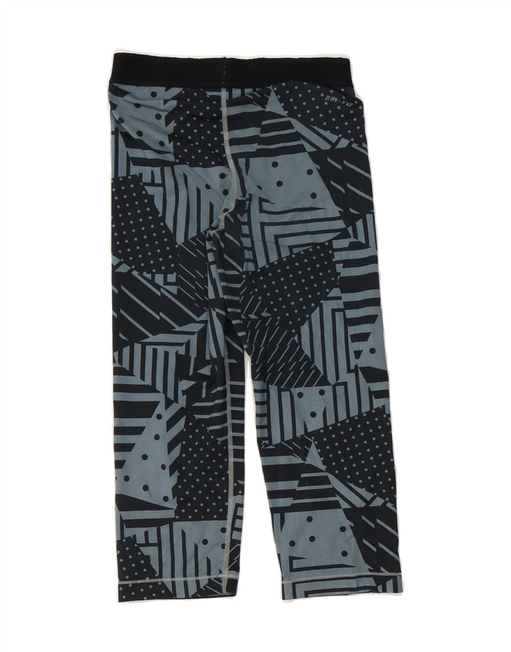 NIKE Womens Capri Leggings UK 10 Small  Navy Blue Geometric Vintage Nike and Second-Hand Nike from Messina Hembry 