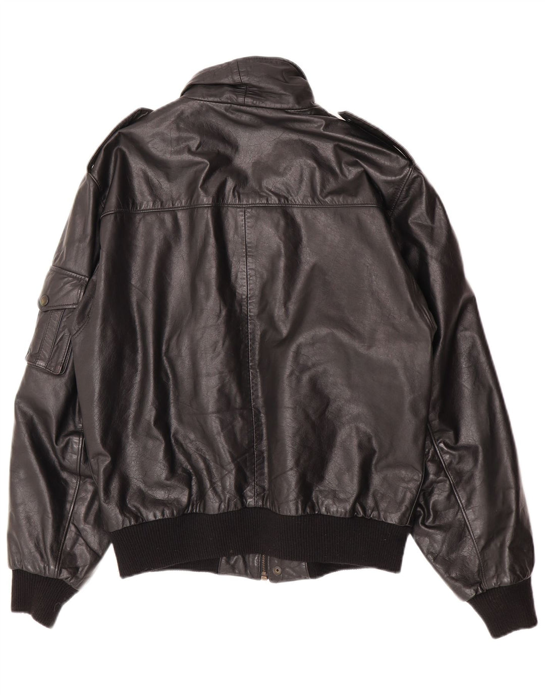 Ανδρικό δερμάτινο μπουφάν Paragon Military UK 40 Large Black Leather