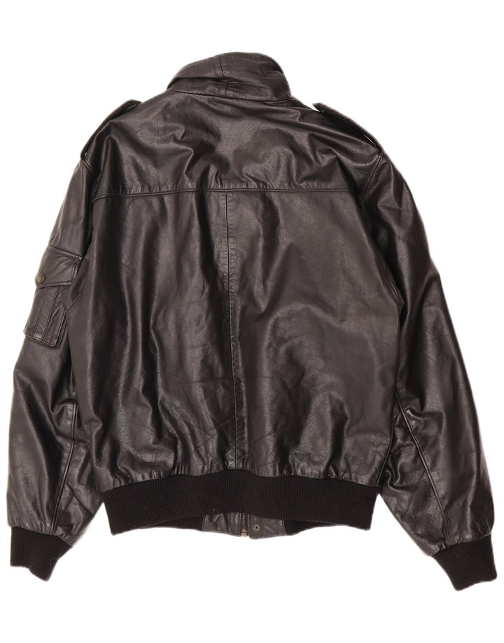 Ανδρικό δερμάτινο μπουφάν Paragon Military UK 40 Large Black Leather