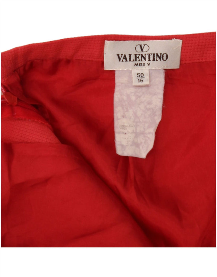 VALENTINO Γυναικεία Miss V Ίσια Φούστα IT 50 XL W36 Κόκκινη
