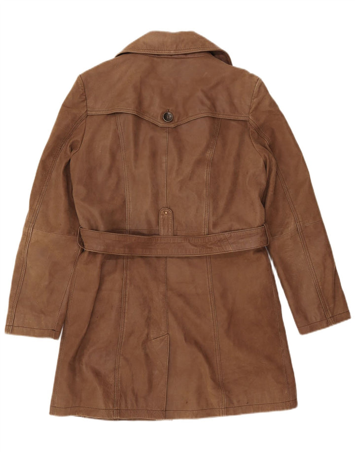 HEINE Γυναικείο Δερμάτινο Παλτό IT 38 XS Καφέ Δερμάτινο