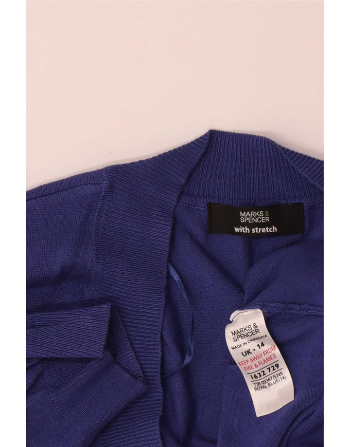 Marks & Spencer Γυναικείο κοντομάνικο πουλόβερ ζακέτα UK 14 Medium Navy Blue