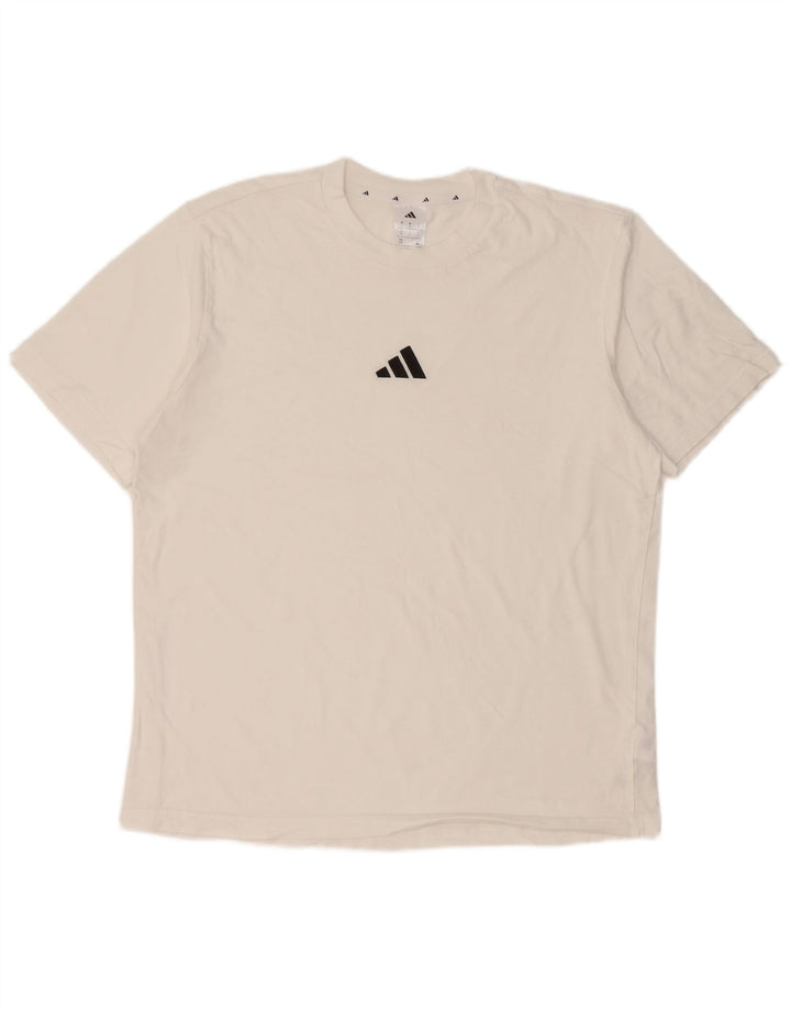 adidas Ανδρικό T-Shirt Τοπ Μεγάλο Λευκό Βαμβακερό