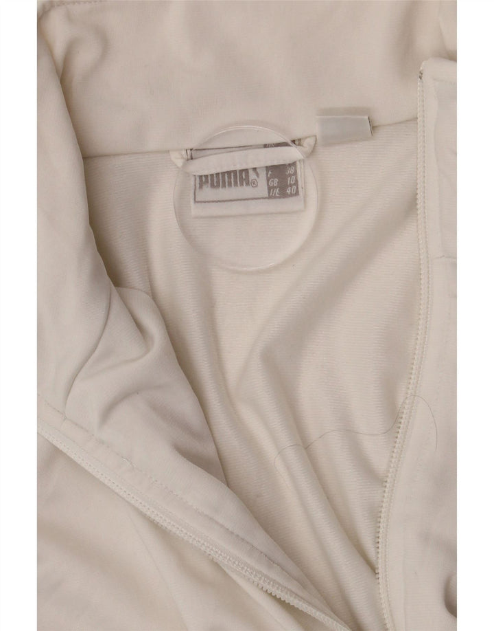 Puma Γυναικεία αθλητική φόρμα Top Jacket UK 10 Small White Ride Polyester