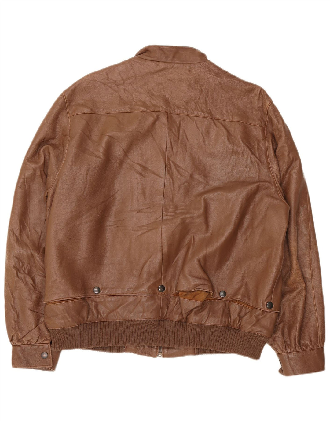 VINTAGE Γυναικείο Δερμάτινο Μπουφάν IT 48 XL Καφέ Δερμάτινο