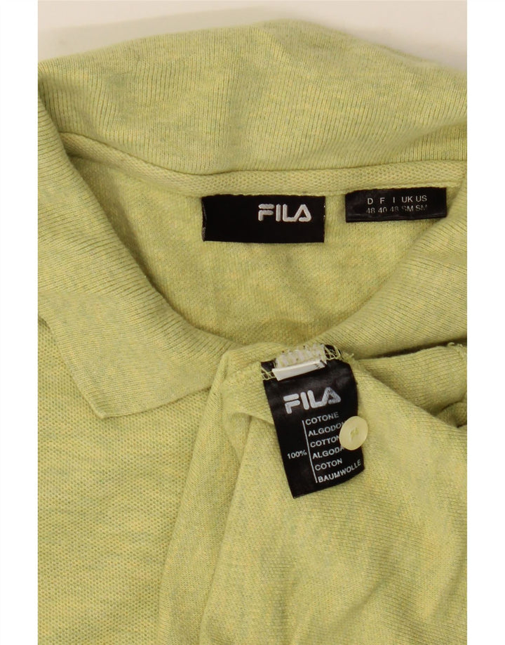 Ανδρικό μπλουζάκι πόλο της FILA, βαμβακερό με πράσινες φλύκταινες