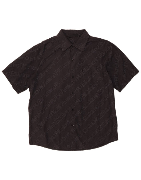 Ανδρικό κοντομάνικο γραφικό πουκάμισο Billabong, μεσαίο μαύρο βαμβακερό