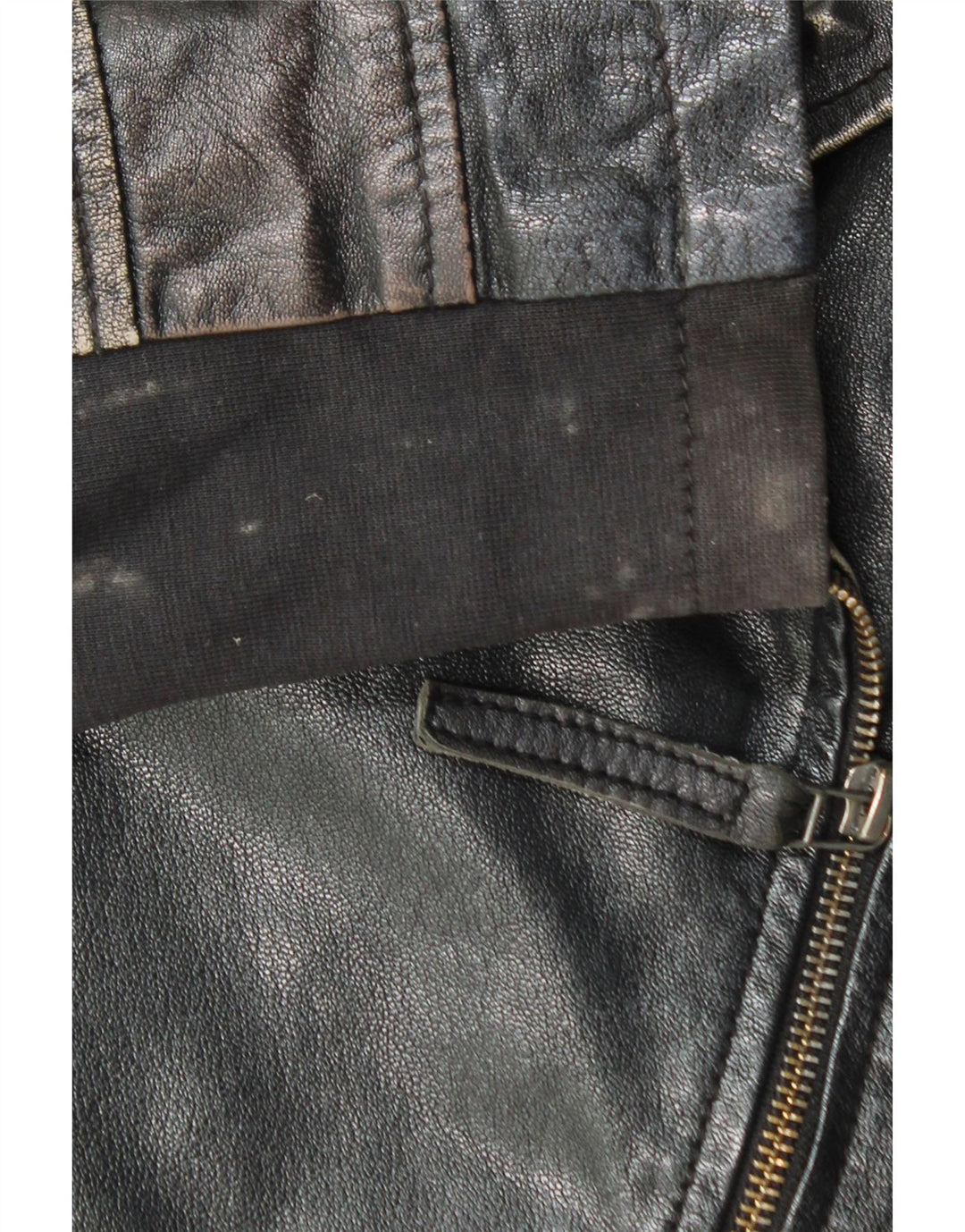 Vintage Γυναικείο Crop Leather Biker Jacket IT 40 Small Black Leather