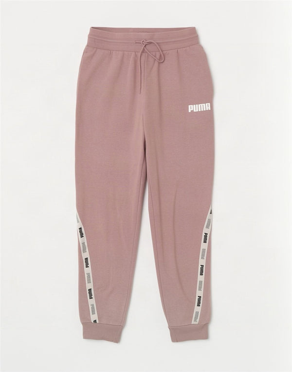 Puma Γυναικεία φόρμα γραφικής φόρμας παντελόνι Joggers UK 10 Small Pink Colourblock