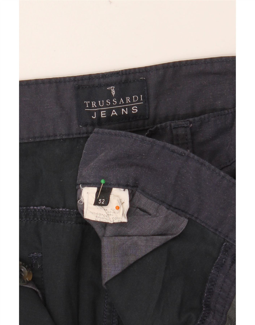 TRUSSARDI Ανδρικό ίσιο παντελόνι Chino IT 52 XL W36 L34 Navy Blue Cotton