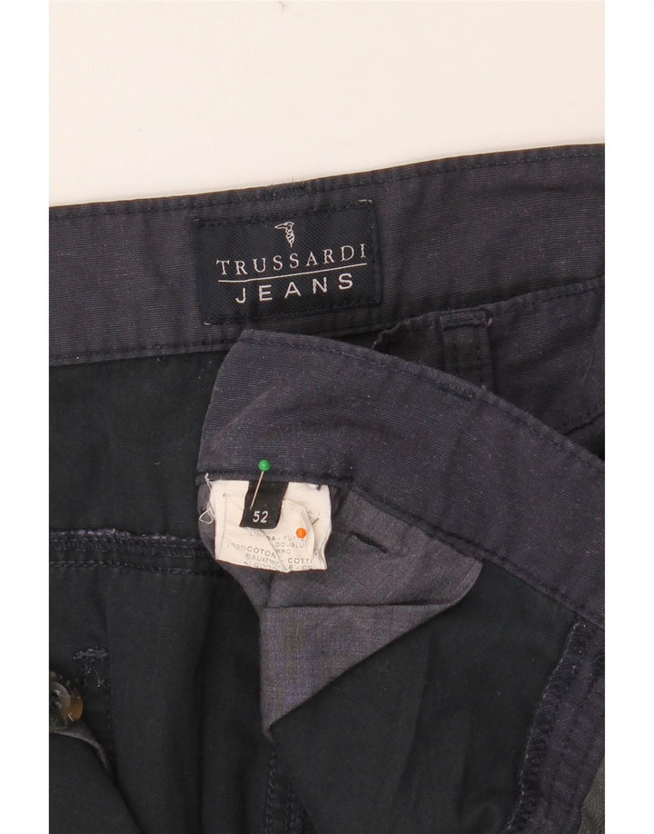 TRUSSARDI Ανδρικό ίσιο παντελόνι Chino IT 52 XL W36 L34 Navy Blue Cotton