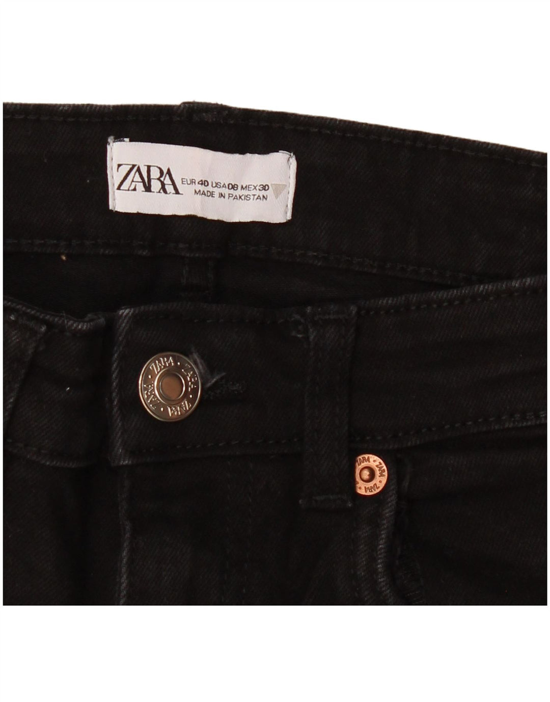 Zara Γυναικείο τζιν ψηλόμεσο μποτάκι EU 40 Medium W30 L26 Μαύρο
