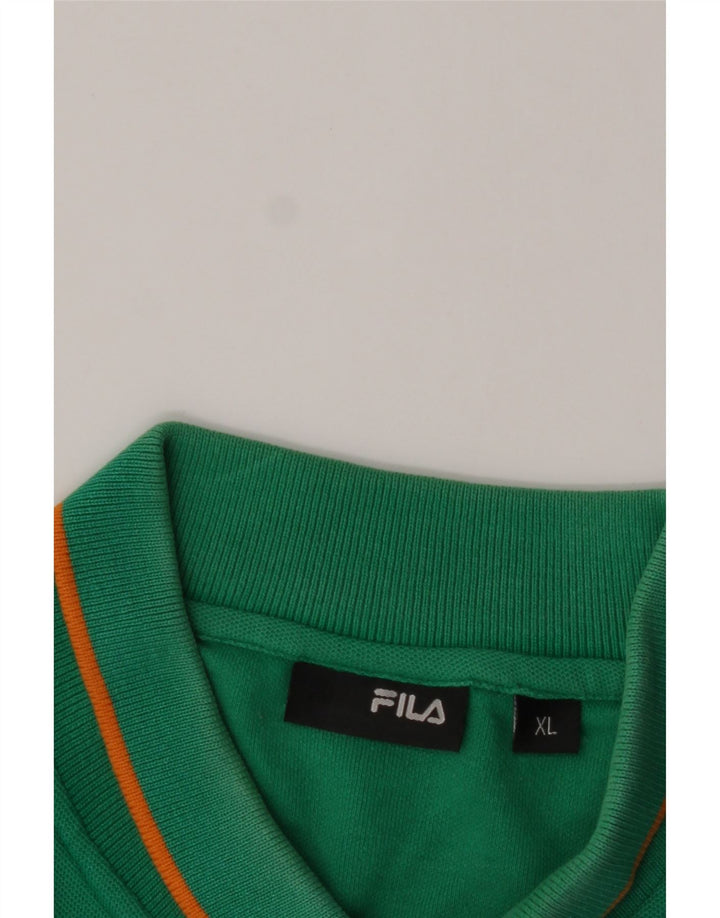 FILA Mens Polo Shirt XL Green Cotton Vintage Fila and Second-Hand Fila from Messina Hembry 