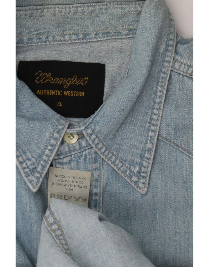 WRANGLER Mens Denim Shirt XL Blue Cotton Vintage Wrangler and Second-Hand Wrangler from Messina Hembry 