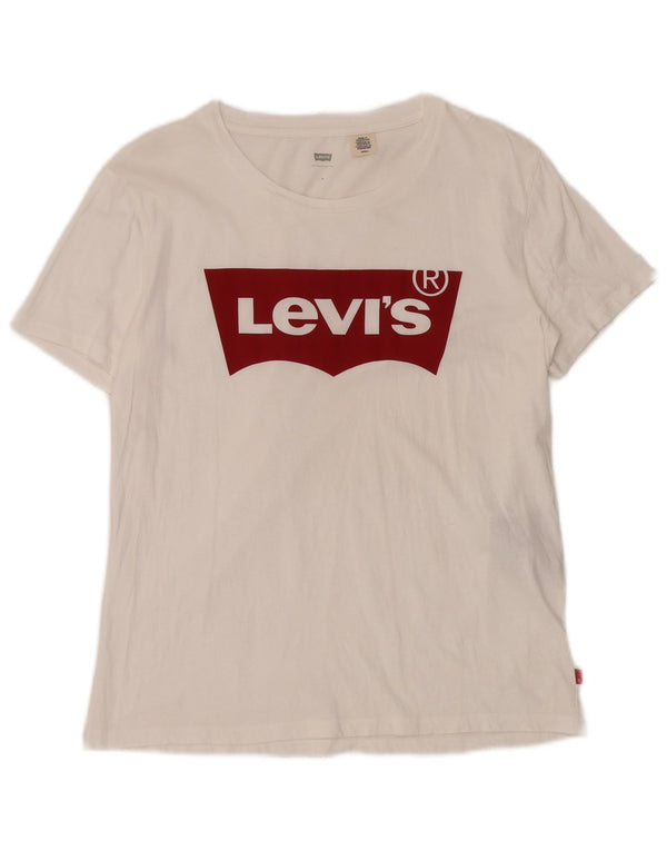 Γυναικείο γραφικό μπλουζάκι Levi's Top UK 10 Small λευκό βαμβακερό
