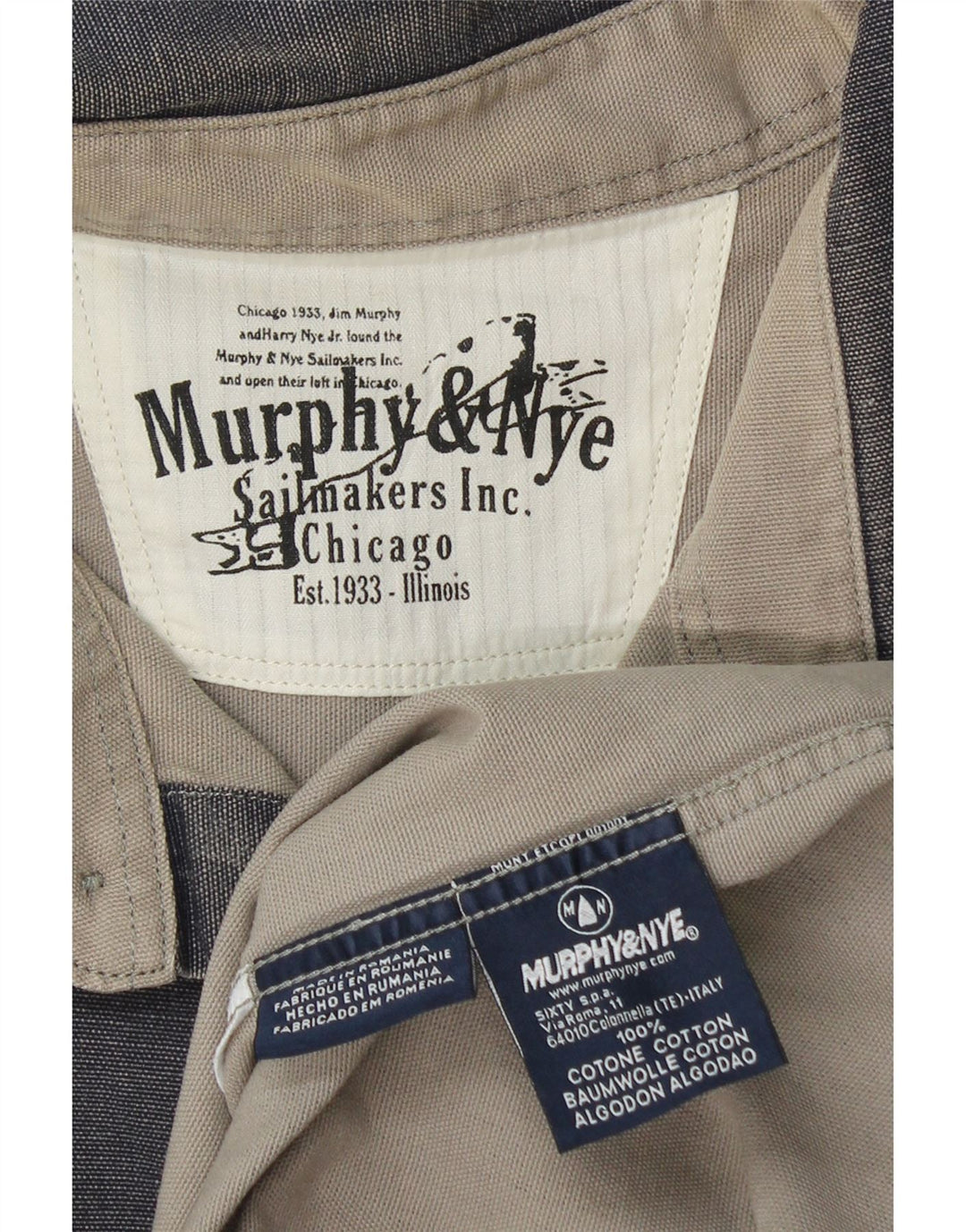 MURPHY & NYE Ανδρικό πουκάμισο 2XL Γκρι βαμβακερό