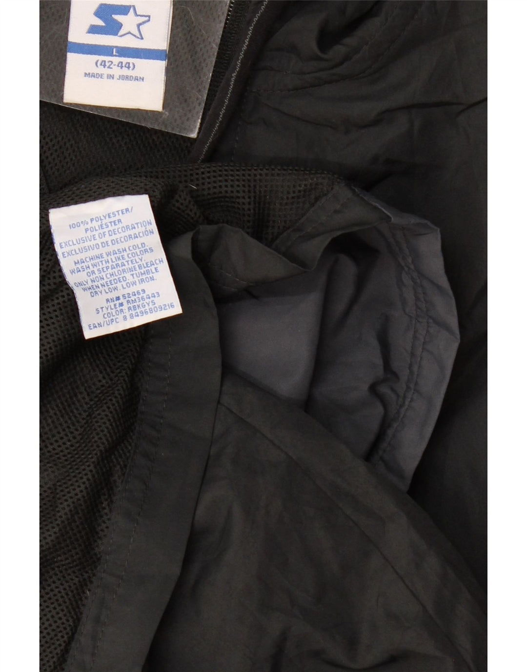 STARTER Ανδρικό μπουφάν βροχής με κουκούλα UK 40 Large Grey Colourblock Polyester