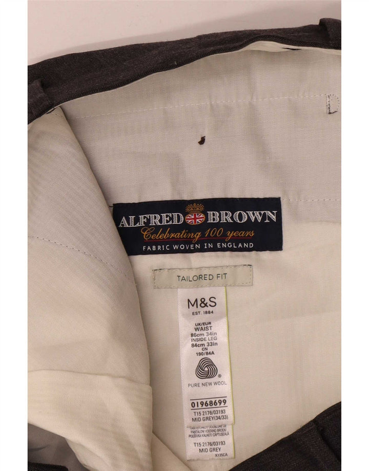 Ανδρικό ίσιο παντελόνι Marks & Spencer tailored fit W34 L30 Grey
