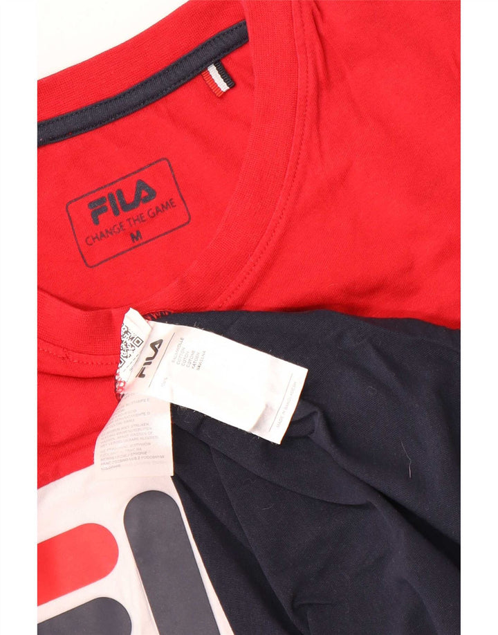 Ανδρικό γραφικό μπλουζάκι Fila Top μεσαίο πολύχρωμο βαμβακερό μπλοκ χρώματος