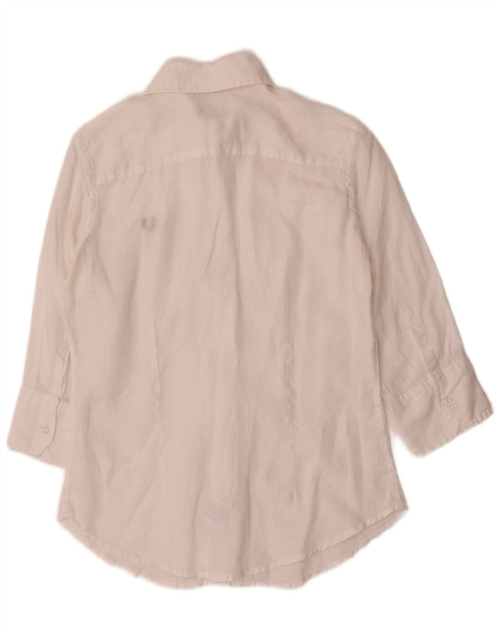 Fred Perry Γυναικείο πουκάμισο 3/4 μανίκι UK 10 Small White Len