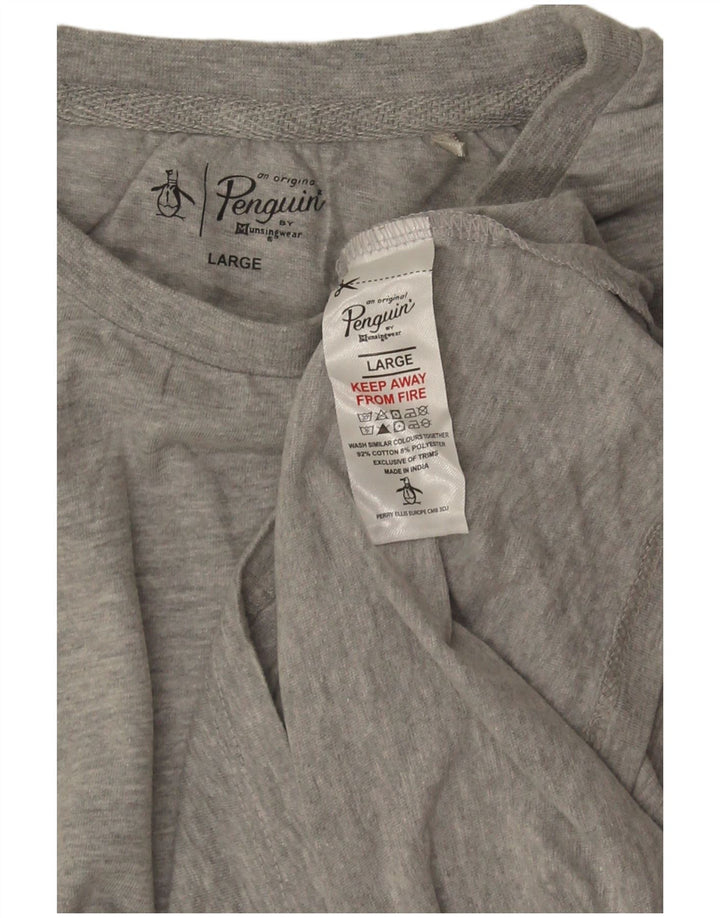 Ανδρικό T-Shirt Penguin Top Large Grey Flecked Cotton