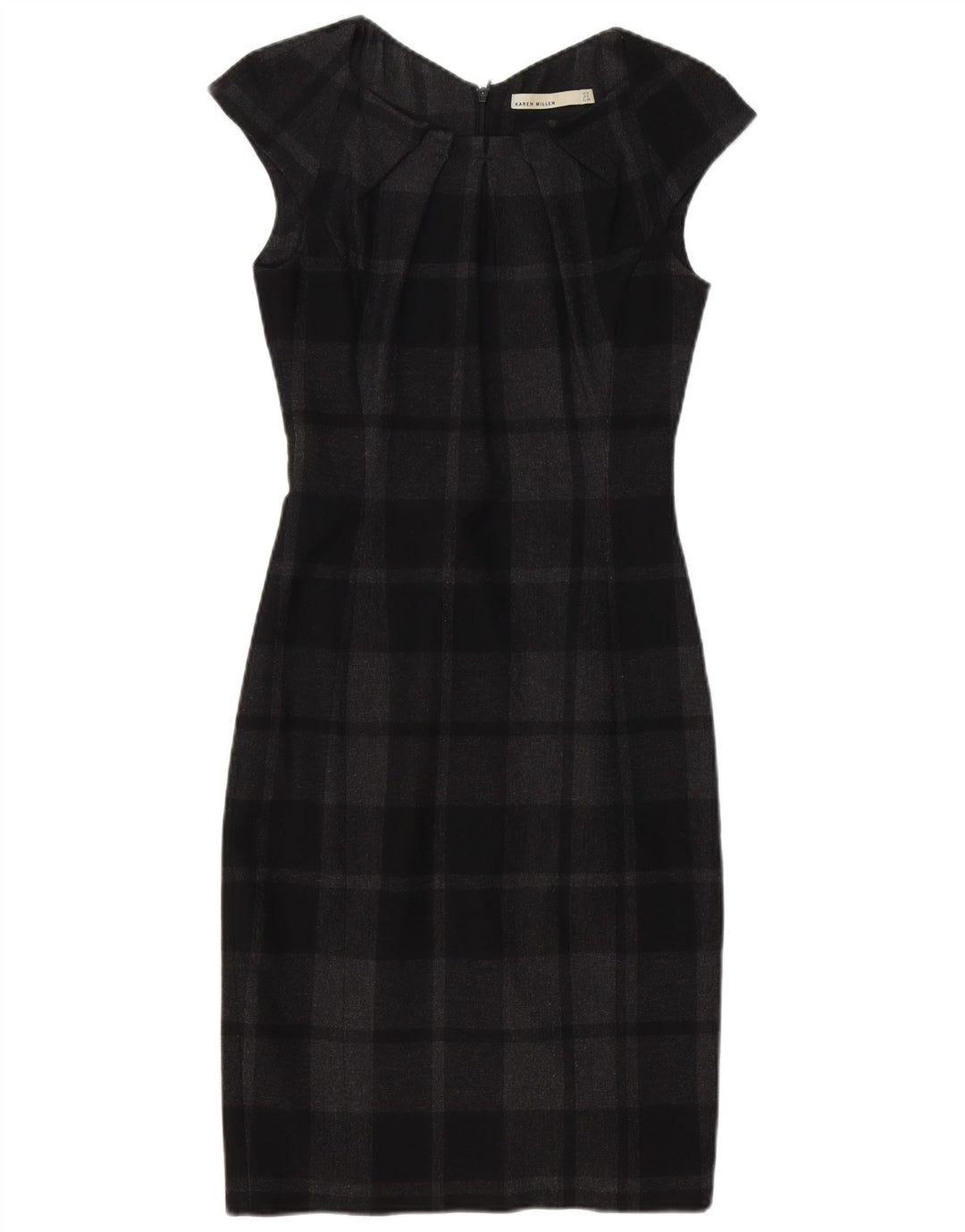 Karen Millen Γυναικείο φόρεμα με θήκη UK 8 Small Black Check Polyester