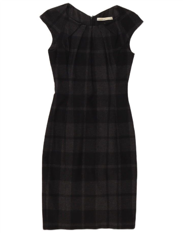 Karen Millen Γυναικείο φόρεμα με θήκη UK 8 Small Black Check Polyester
