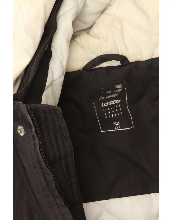 Lotto Ανδρικό μπουφάν με κουκούλα UK 40 Large Black Colourblock Πολυεστέρας