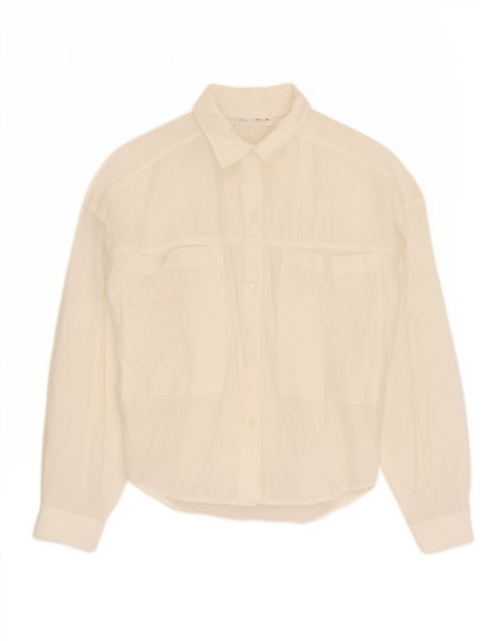 Zara Girls Shirt Μπλούζα 13-14 Years White Modal