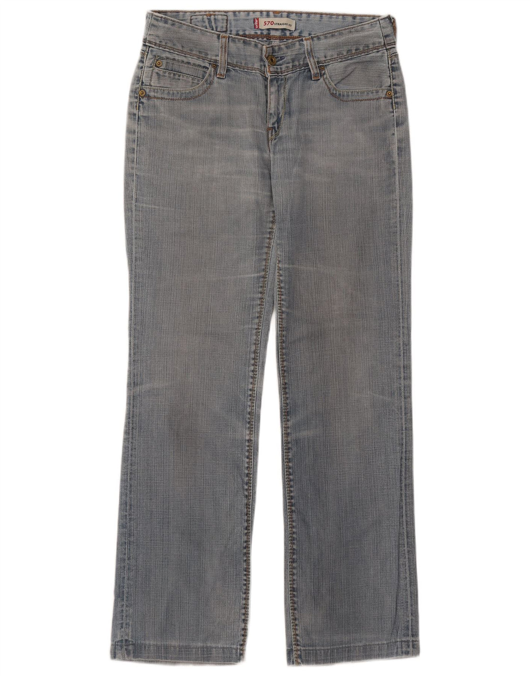 Levi's Womens 570 Straight Jeans W30 L31 Blue Cotton