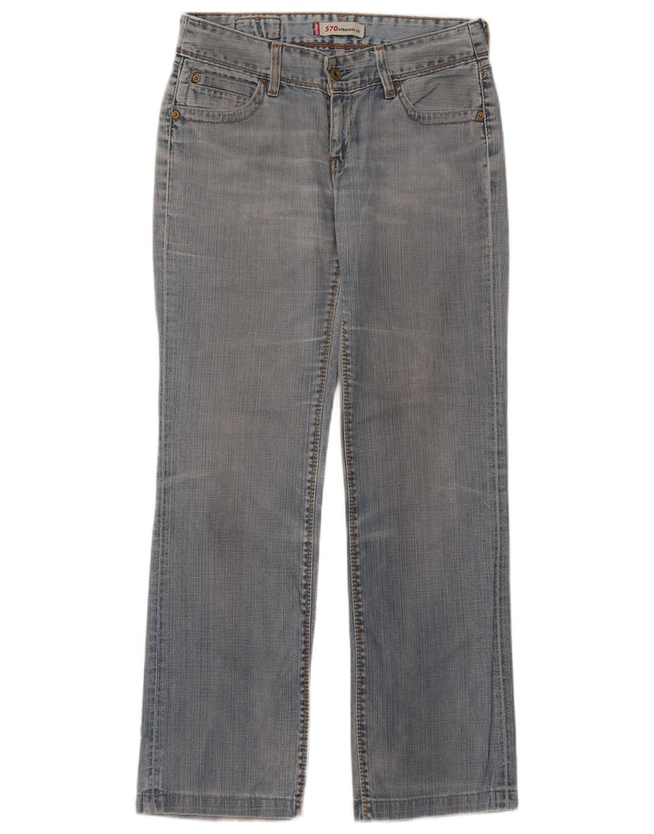 Levi's Womens 570 Straight Jeans W30 L31 Blue Cotton