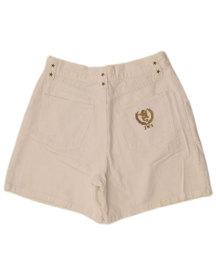 Vintage γυναικείο τζιν σορτς IT 42 Medium W30 Λευκό γεωμετρικό βαμβακερό