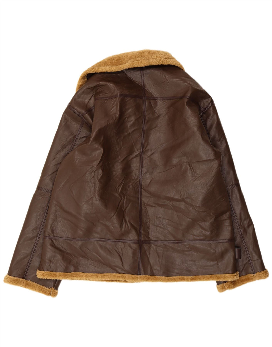 Vintage Ανδρικό Sherpa Δερμάτινο Μπουφάν UK 42 XL Καφέ