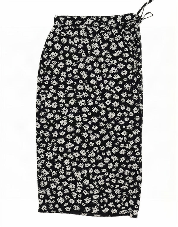 Max Dine Γυναικεία Maxi ίσια Φούστα IT 44 Medium W30 Μαύρη Floral