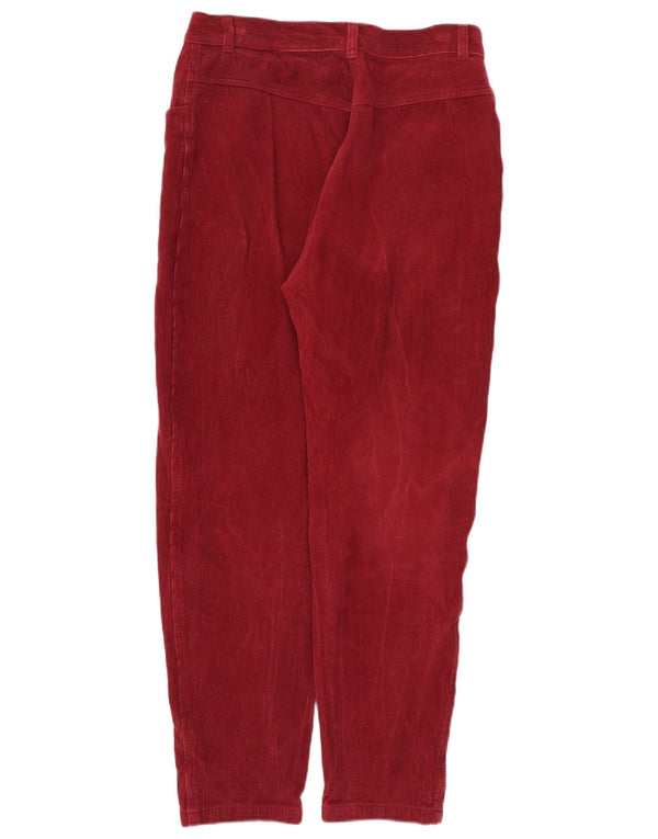Vintage Womens High Waist Corduroy Trousers EU 44 XL W34 L30 Burgundy