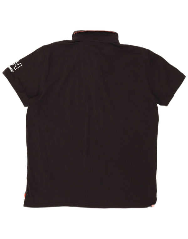 Helly Hansen Ανδρικό γραφικό πόλο μπλουζάκι 2XL μαύρο βαμβακερό