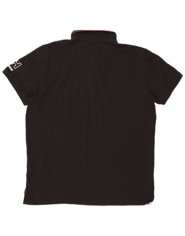 Helly Hansen Ανδρικό γραφικό πόλο μπλουζάκι 2XL μαύρο βαμβακερό