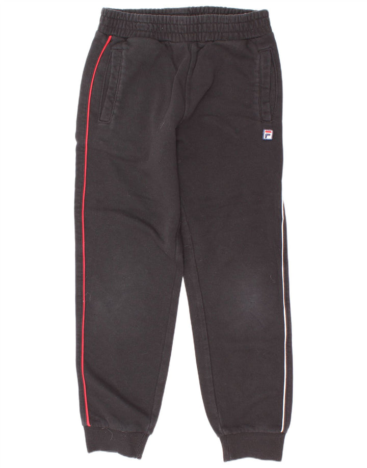 Fila Boys Tracksuit Trousers Joggers 7-8 Years Μαύρο