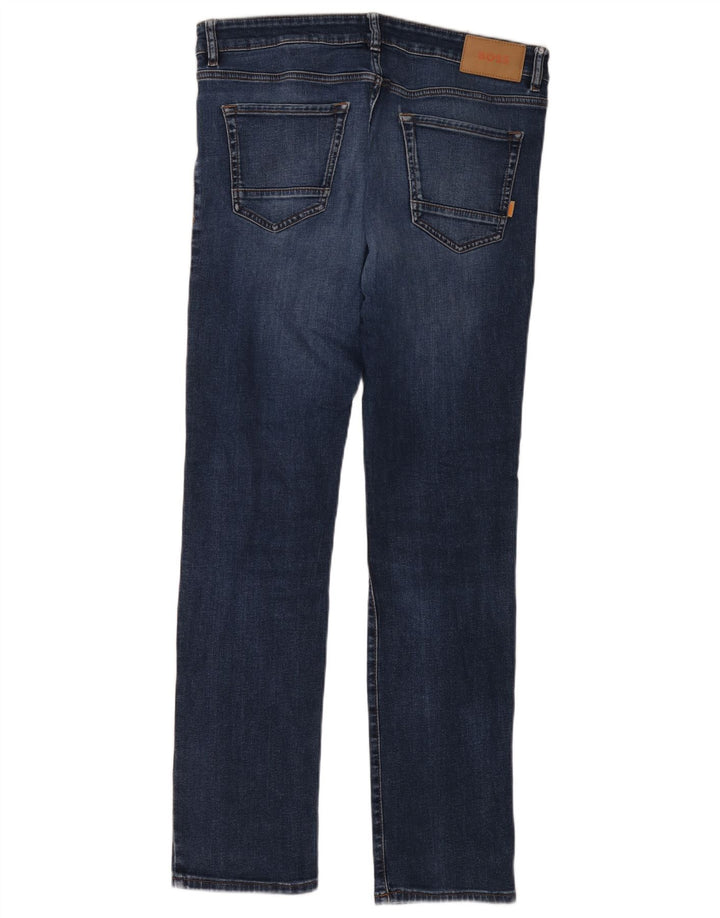 Ανδρικό τζιν Hugo Boss Slim W34 L34 Navy Blue Cotton
