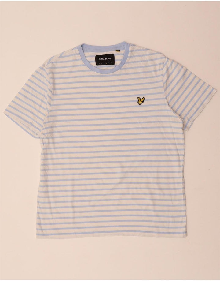 Γυναικείο T-Shirt LYLE & SCOTT Top μεγάλο λευκό ριγέ βαμβακερό