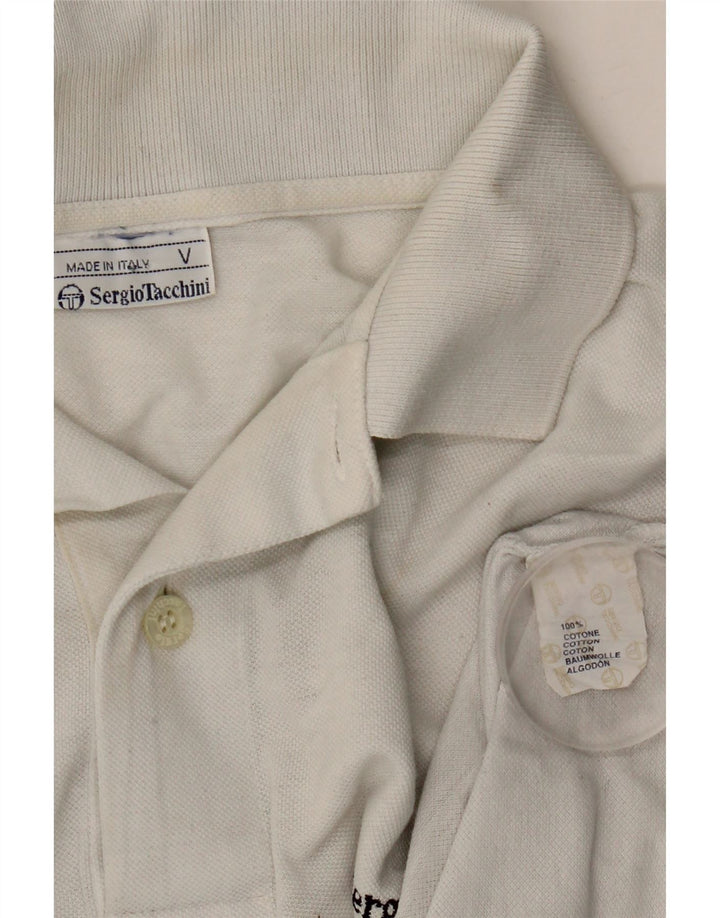 SERGIO TACCHINI Ανδρικό πουκάμισο πόλο μεσαίο λευκό βαμβακερό