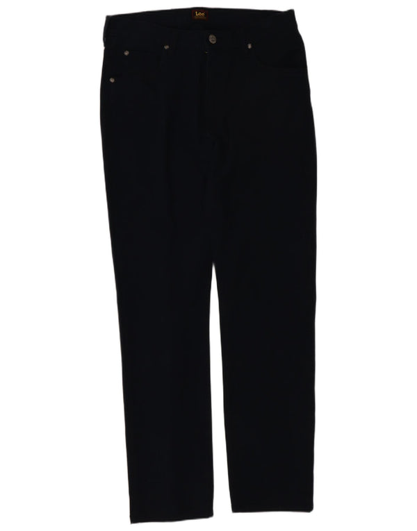 Lee Womens Rider Straight Casual Παντελόνι W30 L30 Navy Blue Cotton