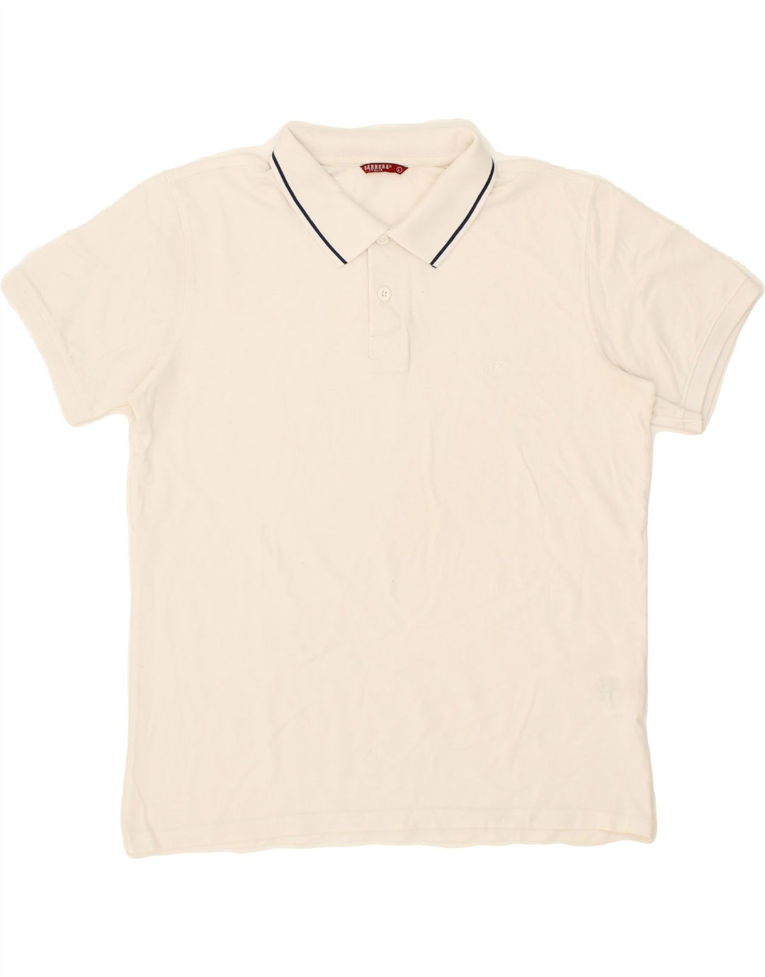 CARRERA Mens Polo Shirt Large White Cotton Vintage Carrera and Second-Hand Carrera from Messina Hembry 