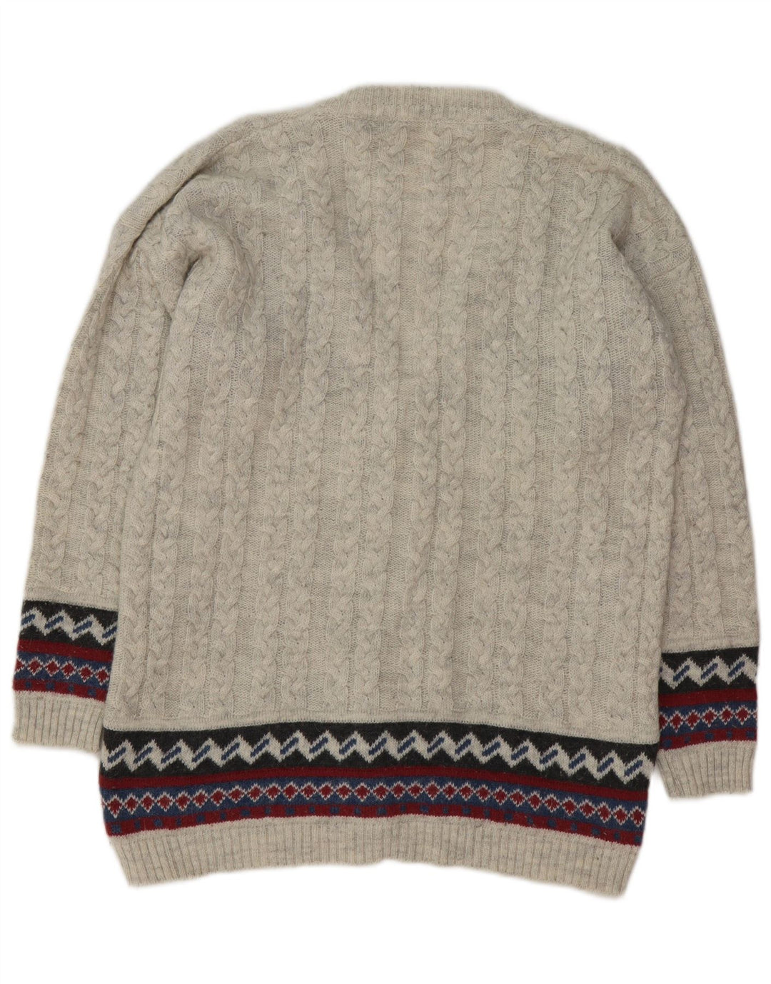 Ανδρικό πουλόβερ με ζακέτα VINTAGE Medium Grey Fair Isle