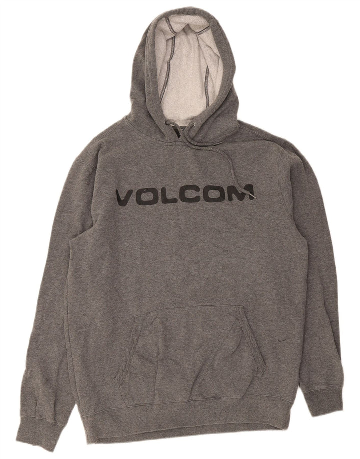 Ανδρικό γραφικό κουκούλα Volcom, μεγάλο γκρι βαμβακερό