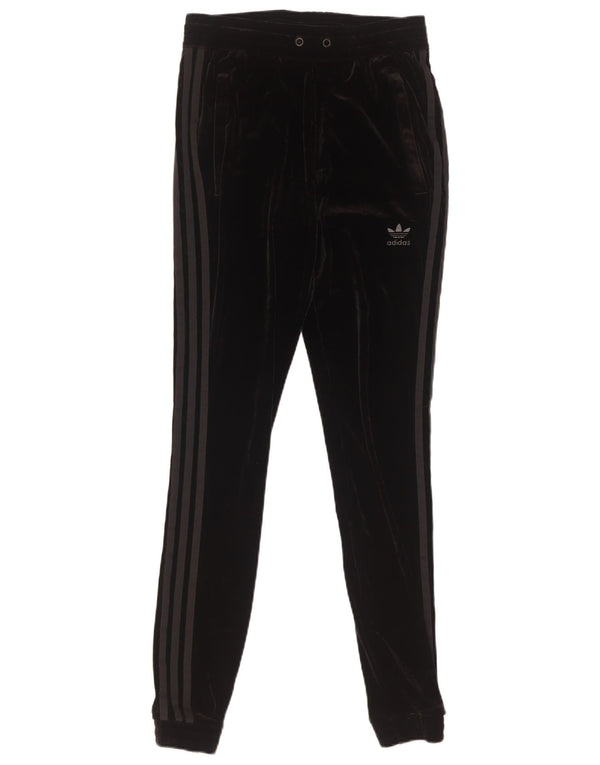Adidas Γυναικεία βελούδινη φόρμα παντελόνι Joggers UK 6 XS Μαύρο Πολυεστέρα