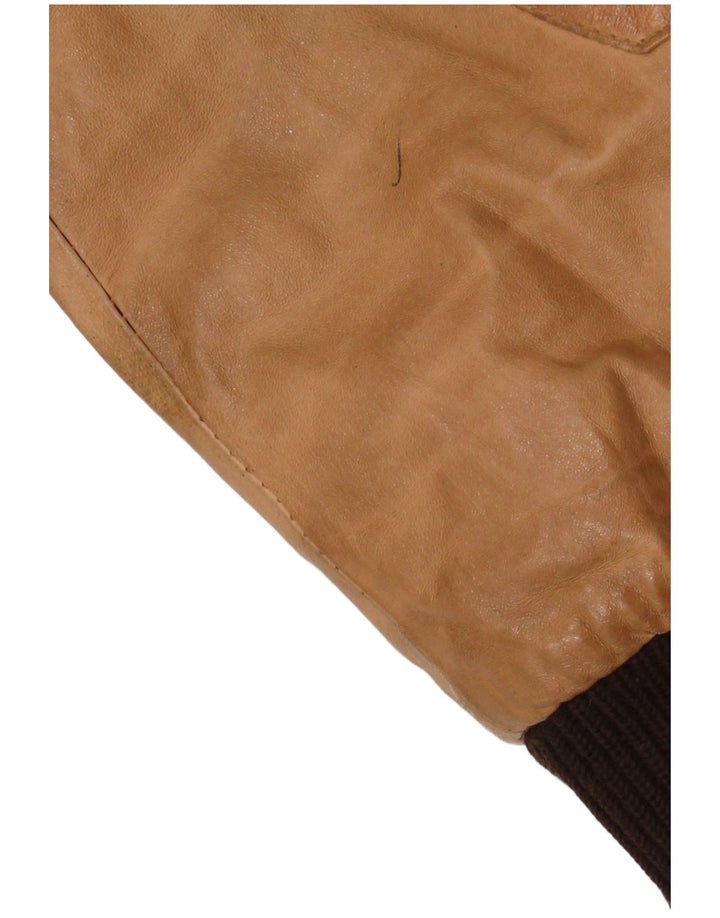 Ανδρικό δερμάτινο μπουφάν Bata με κουκούλα IT 50 Large Beige Leather