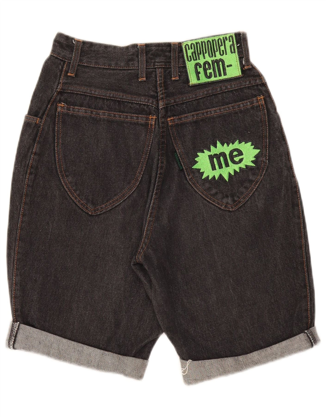 Γυναικείο ψηλό τζιν σορτς CAPPOPERA W26 μικρό γκρι βαμβακερό
