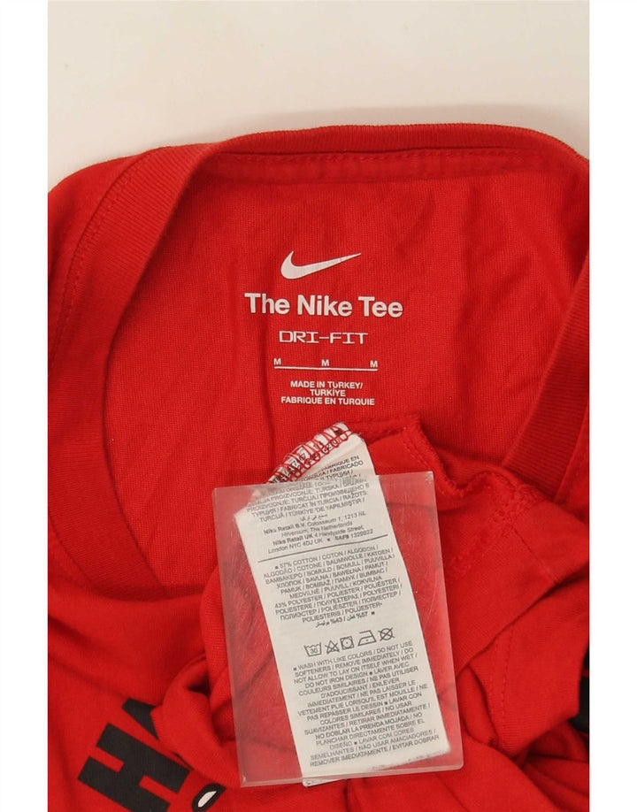 Μπλουζάκι Nike ανδρικό Dri Fit γραφικό μπλουζάκι, μεσαίο κόκκινο βαμβακερό